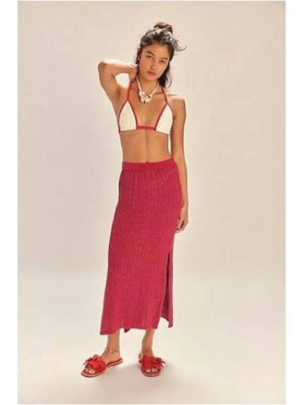 Free People Havana Sweater Set in mulberry red